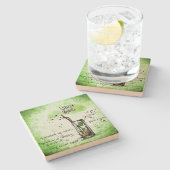 Mint Julep Drink Recipe Stenen Onderzetter (Zijkant)