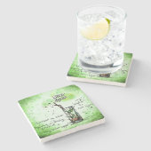 Mint Julep Drink Recipe Stenen Onderzetter (Zijkant)