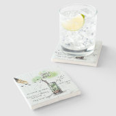 Mint Julep Drink Stenen Onderzetter (Zijkant)