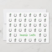 Mint Julep en Horseshoe Preppy Derby Feestje Bedankkaart (Voorkant)