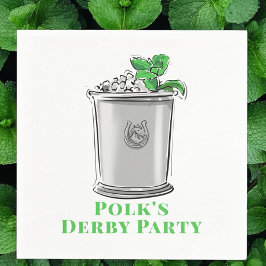 Mint Julep Hoefijzer Horse Race Derby Party Servet