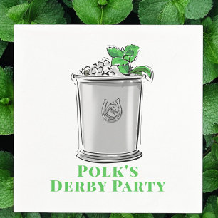 Mint Julep Hoefijzer Horse Race Derby Party Servet