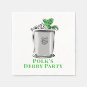 Mint Julep Hoefijzer Horse Race Derby Party Servet (Voorkant)