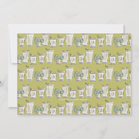 Mint Julep Horse Race Derby Day Party Horizontal. Kaart (Achterkant)