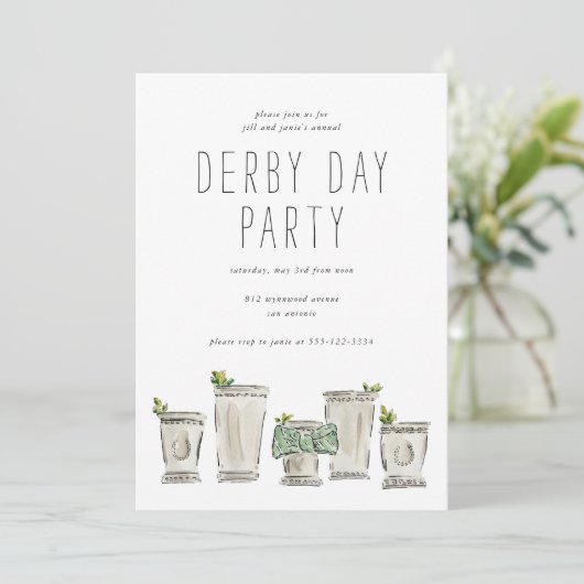 Mint Julep Horse Race Derby Day Party Kaart (Staand voorkant)