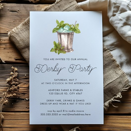 Mint Julep Horse Race Derby Day Party Kaart