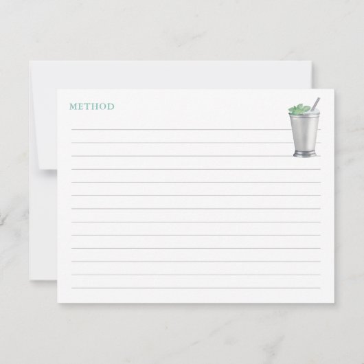 Mint Julep Horse Race Vrijgezellenfeest Recept Kaa Kaart (Achterkant)