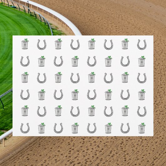 Mint Julep & Horseshoe Pattern Preppy Bedankt