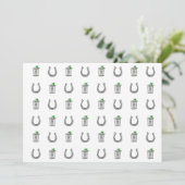 Mint Julep & Horseshoe Pattern Preppy Thank You Bedankkaart (Staand voorkant)