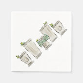 Mint Julep Illustrated Horse Race Derby Day Servet (Voorkant)