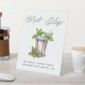 Mint Julep Paardenrace Derby aangepaste cocktail Reclamebord Met Voetstuk (Insitu)