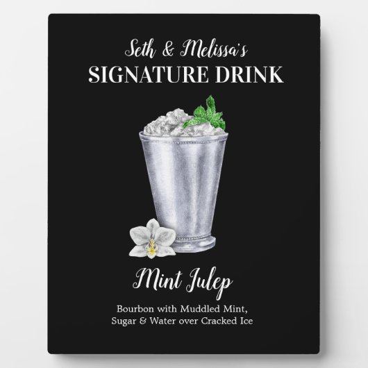 Mint Julep ・ PERSONALIZE deze Drink van de Handtek Fotoplaat (Voorkant)
