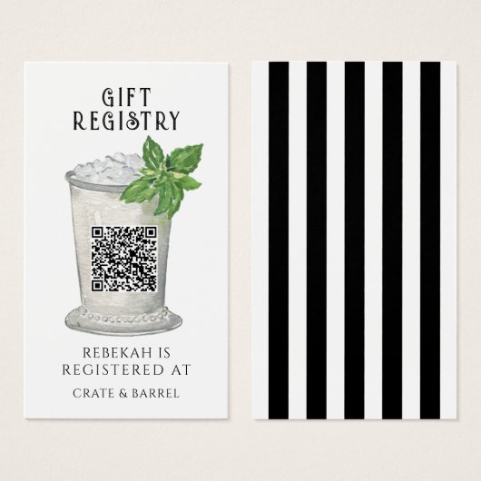 Mint Julep | QR Code Gift Registry Kaart (Voorkant /achterkant)