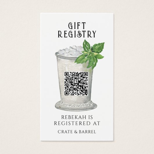 Mint Julep | QR Code Gift Registry Kaart (Voorkant)