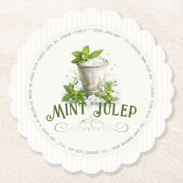 Mint Julep Recept Derby Feestje Modern Waterverf Kartonnen Onderzetters
