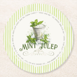 Mint Julep Recept Derby Feestje Modern Waterverf Ronde Kartonnen Onderzetter
