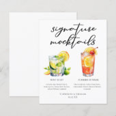 Mint Julep Summer Sunrise Bruiloft Mocktails Menu (Voorkant / Achterkant)