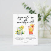 Mint Julep Summer Sunrise Bruiloft Mocktails Menu (Staand voorkant)