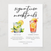 Mint Julep Summer Sunrise Bruiloft Mocktails Menu (Voorkant)