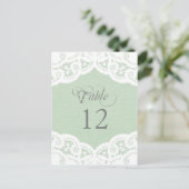 Mint kant dagelijks bruiloft tafel nummer tafel Ka Briefkaart (Staand voorkant)