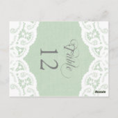 Mint kant dagelijks bruiloft tafel nummer tafel Ka Briefkaart (Achterkant)