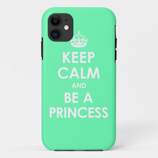 Mint Keep Calm & Be a Princess iPhone 5 Hoesje (Achterkant)