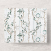 Mint Kerst Ornamenten bruiloft All In One Uitnodiging (Achterkant)