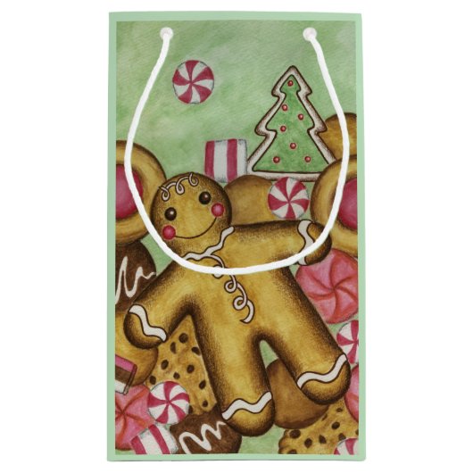 Mint Kerstmis Cookies Cadeauzak Klein Cadeauzakje (Achterkant)