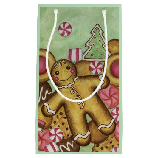 Mint Kerstmis Cookies Cadeauzak Klein Cadeauzakje (Voorkant)