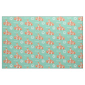 Mint Kinder Sunshine Fox Tracks Gepersonaliseerd Stof (Fat Quarter)