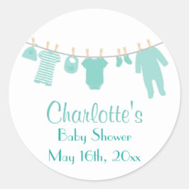 Mint Kleding Baby shower Stickers