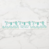 Mint Kleding Baby shower Waterfles Etiket (Enkel label)