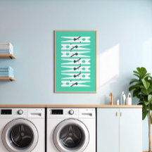 Mint kleding pinnen Grafisch washuis Kunst