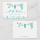 Mint Kleine Kleding Luier Raffle Tickets Informatiekaartje (Voorkant / Achterkant)