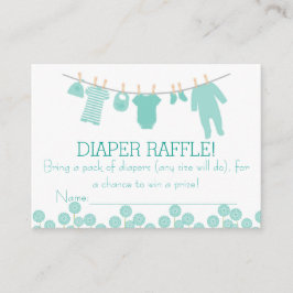 Mint Kleine Kleding Luier Raffle Tickets Informatiekaartje
