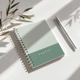 Mint Kleurblok Aangepaste Naam Notitieboek