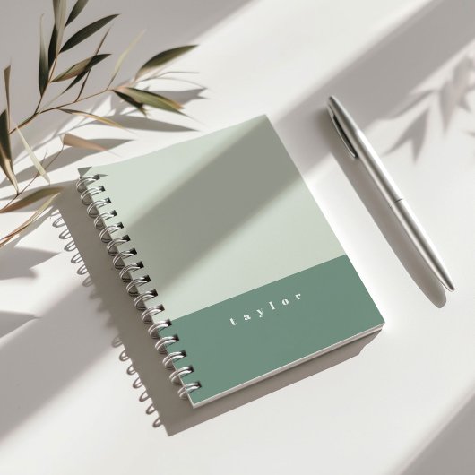 Mint Kleurblok Aangepaste Naam Notitieboek
