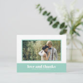 Mint Kleurenblok Foto Dank u Briefkaart (Staand voorkant)