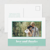 Mint Kleurenblok Foto Dank u Briefkaart (Voorkant / Achterkant)