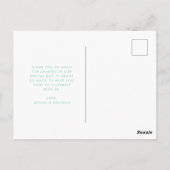 Mint Kleurenblok Foto Dank u Briefkaart (Achterkant)