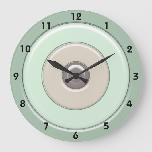 Mint & koffie-cirkels en Bullseye met cijfers Grote Klok (Voorkant)