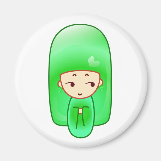 Mint kokeshi magneet (Voorkant)
