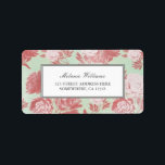 Mint Koraal Pioenen Bloemen Adresetiketten Etiket<br><div class="desc">Mint Koraal Pioenen Bloemen Adresetiketten</div>