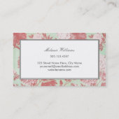  Mint Koraal Pioenen Bloemen Visitekaartjes (Achterkant)