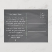 Mint Krijtbord Kant Bow Save the Date Briefkaart (Achterkant)