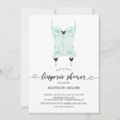 Mint Lace Corset Bridal Lingerie Shower Kaart (Voorkant)