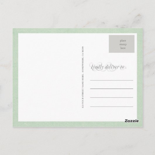 Mint Lace Doily bruiloft dank u Briefkaart (Achterkant)