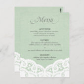 Mint Lace Doily Bruiloft Menu (Voorkant / Achterkant)