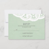 Mint Lace Doily Bruiloft RSVP (Voorkant)