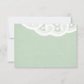 Mint Lace Doily Bruiloft RSVP (Achterkant)